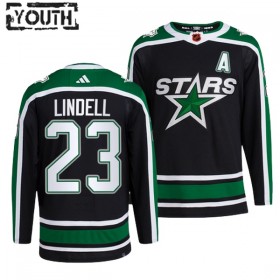 Dallas Stars Trikot Esa Lindell 23 Adidas 2022-23 Schwarz Reverse Retro 2.0 Authentic - Kinder
